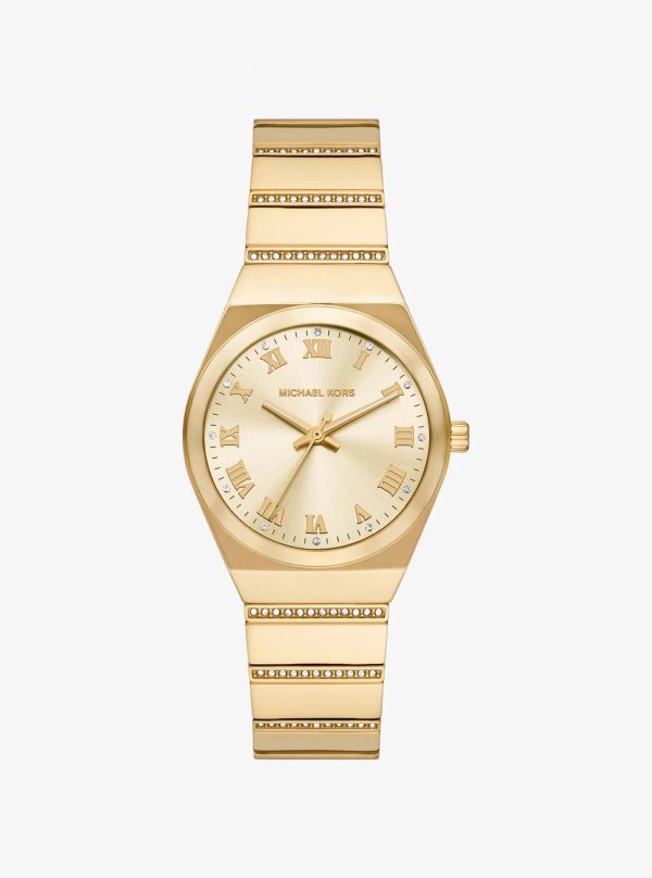 Michael Kors Mini Lennox Pavé Gold-Tone Watch - Preorder