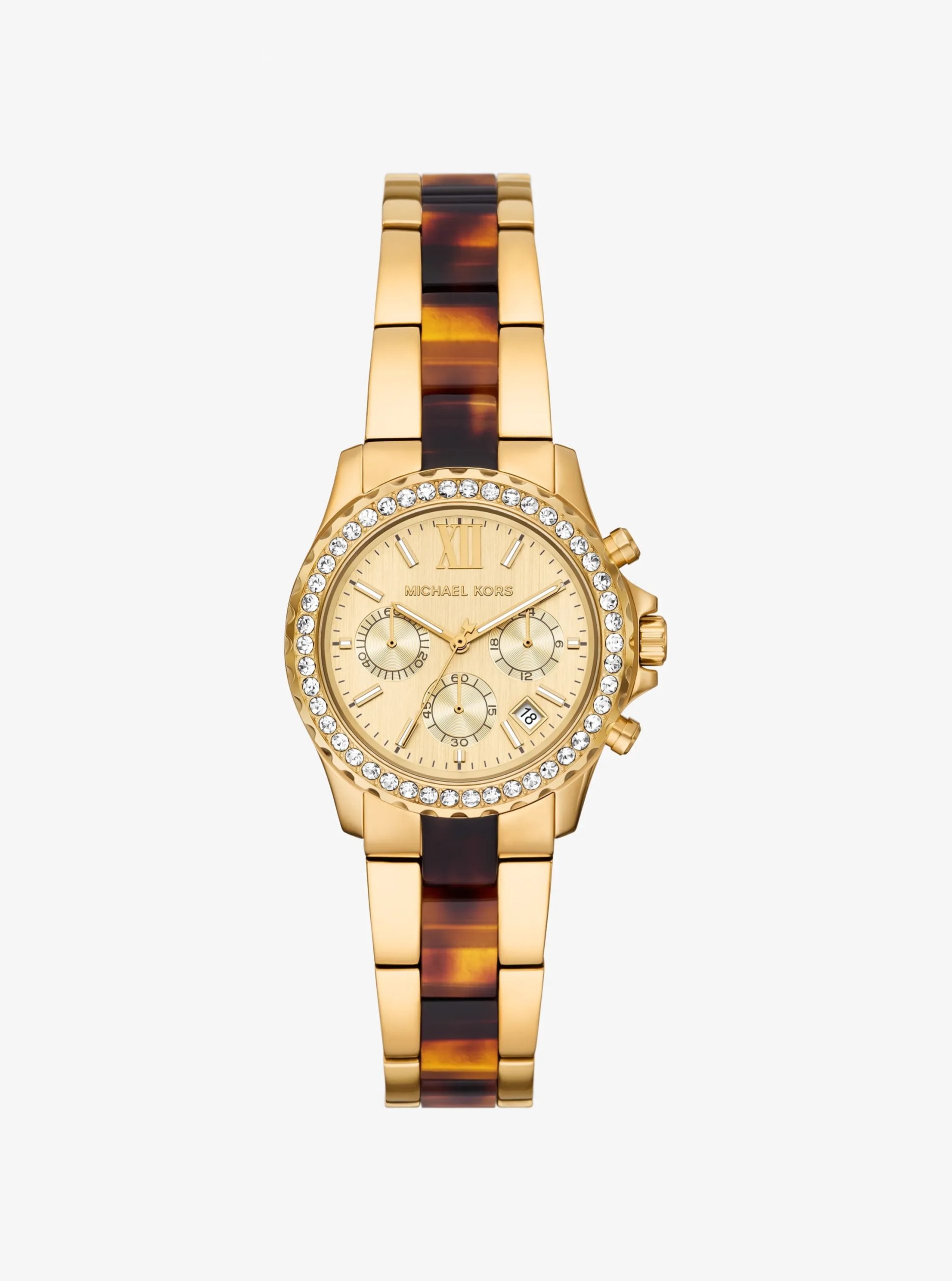 Michael Kors Mini Everest Pavé Gold-Tone and Tortoiseshell Acetate Watch - Preorder