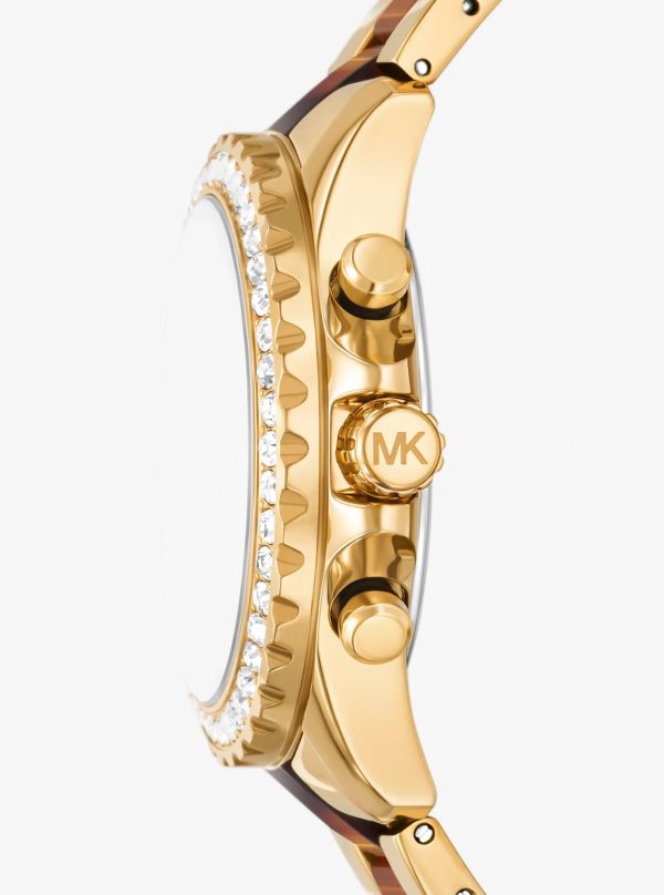 Michael Kors Mini Everest Pavé Gold-Tone and Tortoiseshell Acetate Watch - Preorder