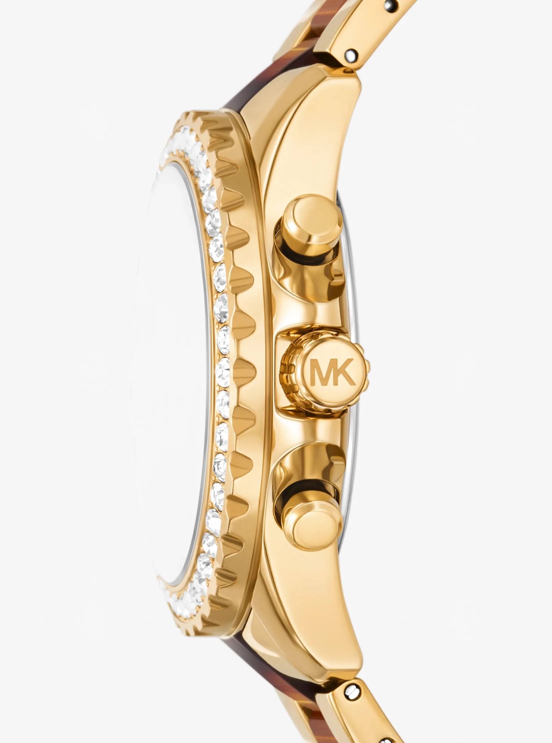 Michael Kors Mini Everest Pavé Gold-Tone and Tortoiseshell Acetate Watch - Preorder