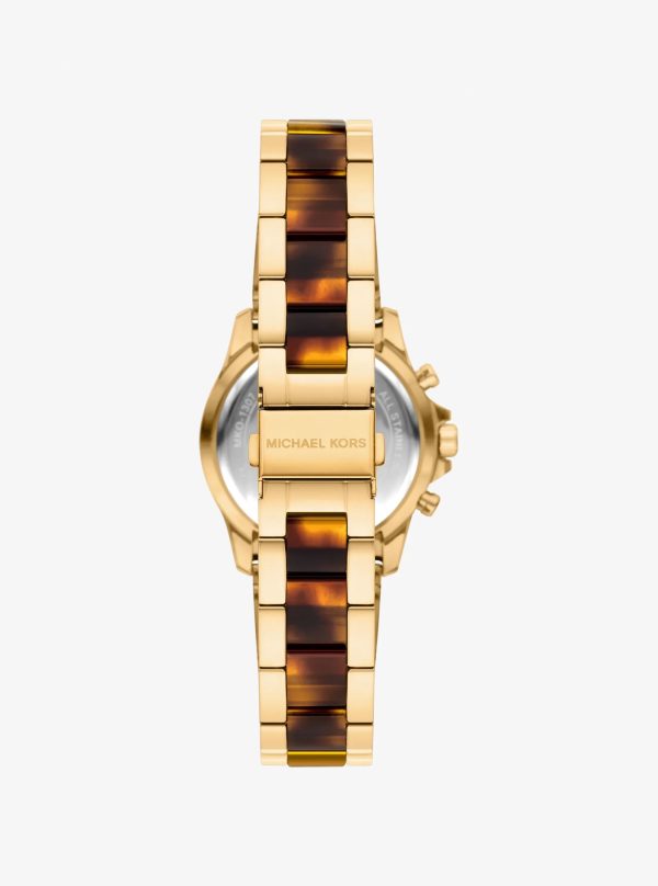Michael Kors Mini Everest Pavé Gold-Tone and Tortoiseshell Acetate Watch - Preorder