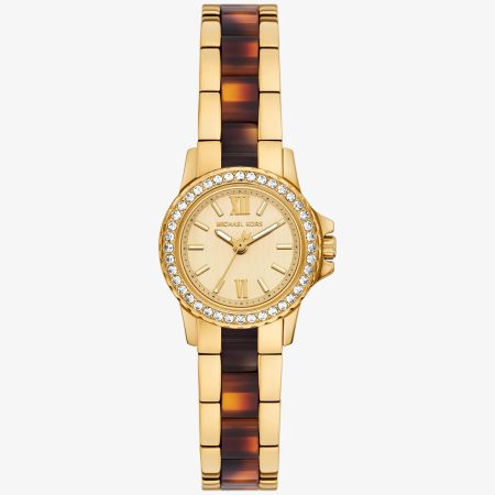 Michael Kors Petite Everest Pavé Gold-Tone and Tortoiseshell Acetate Watch - Preorder — Gold