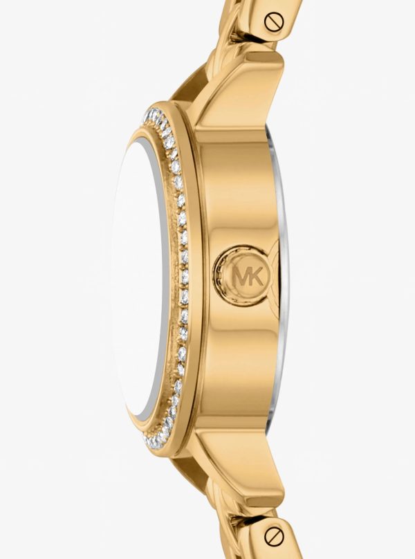 Michael Kors Micro Melissa Pavé Gold-Tone Watch - Preorder