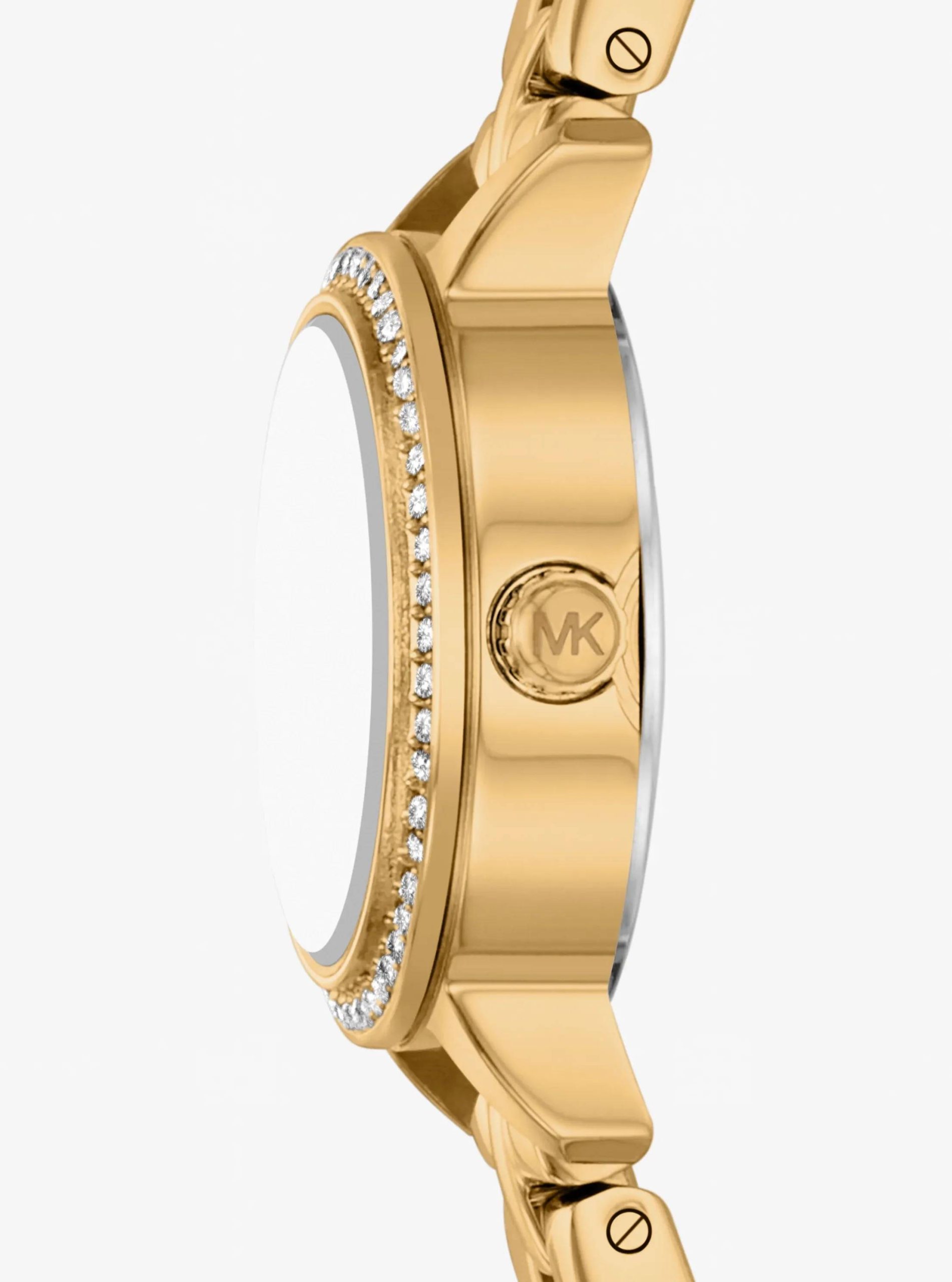 Michael Kors Micro Melissa Pavé Gold-Tone Watch - Preorder