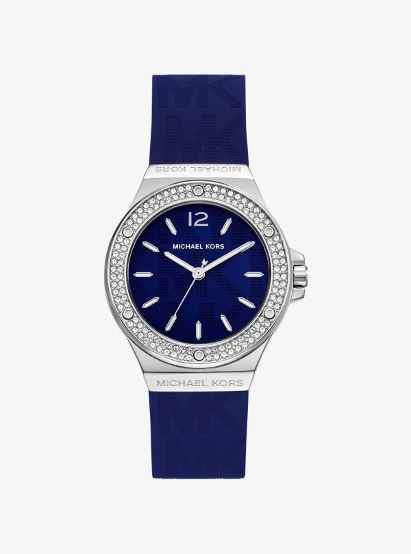 Michael Kors Lennox Pavé Silver-Tone and Logo Silicone Strap Watch - Preorder