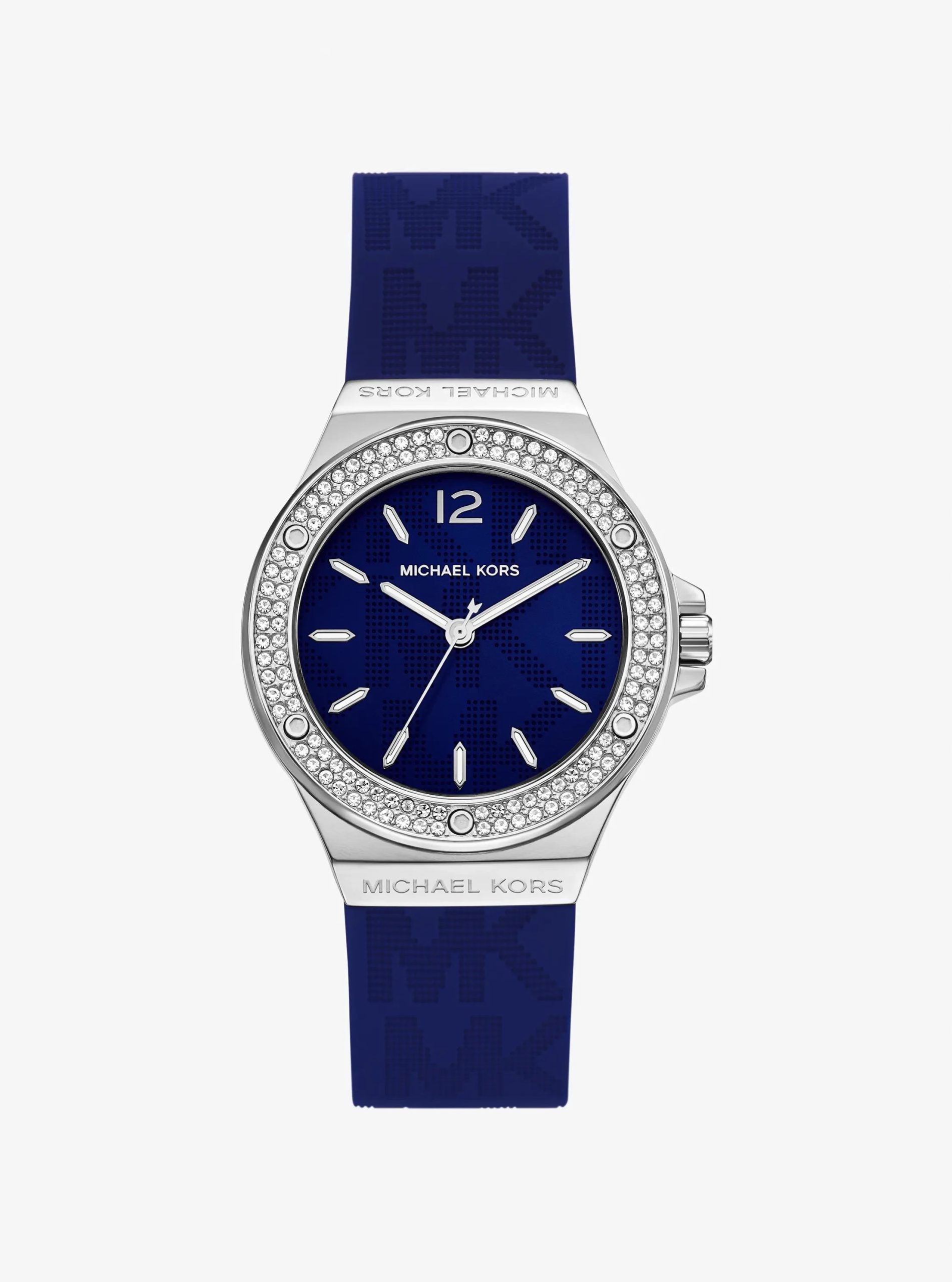 Michael Kors Lennox Pavé Silver-Tone and Logo Silicone Strap Watch - Preorder