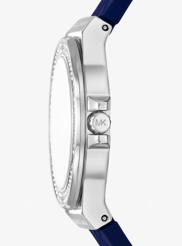 Michael Kors Lennox Pavé Silver-Tone and Logo Silicone Strap Watch - Preorder