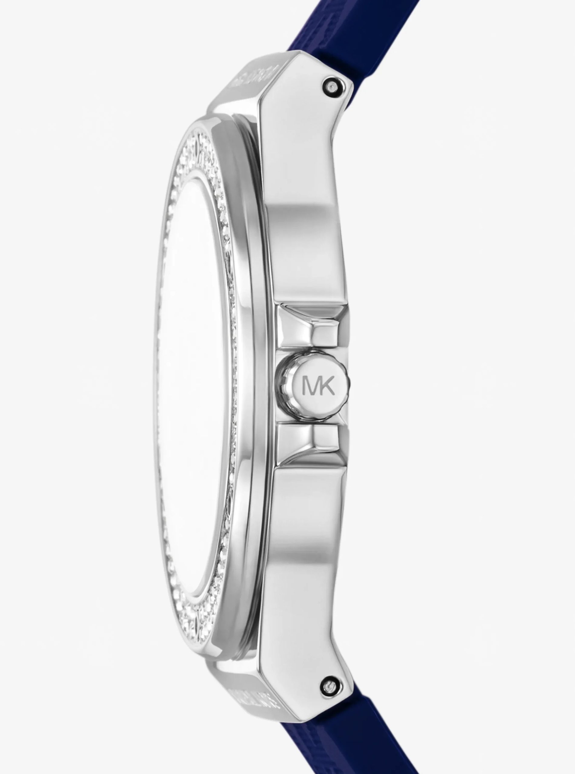 Michael Kors Lennox Pavé Silver-Tone and Logo Silicone Strap Watch - Preorder