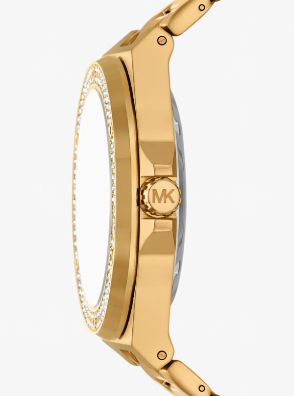 Michael Kors Oversized Lennox Pavé Gold-Tone Watch - Preorder