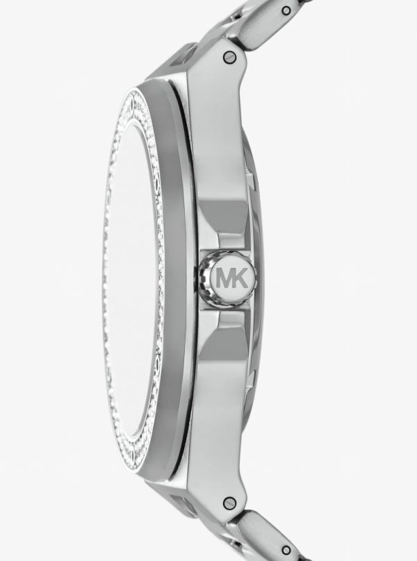 Michael Kors Oversized Lennox Pavé Silver-Tone Watch - Preorder