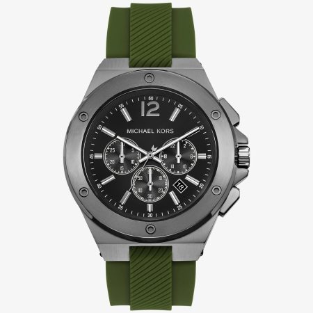 Michael Kors Oversized Lennox Gunmetal-Tone and Silicone Watch - Preorder — Gunmetal