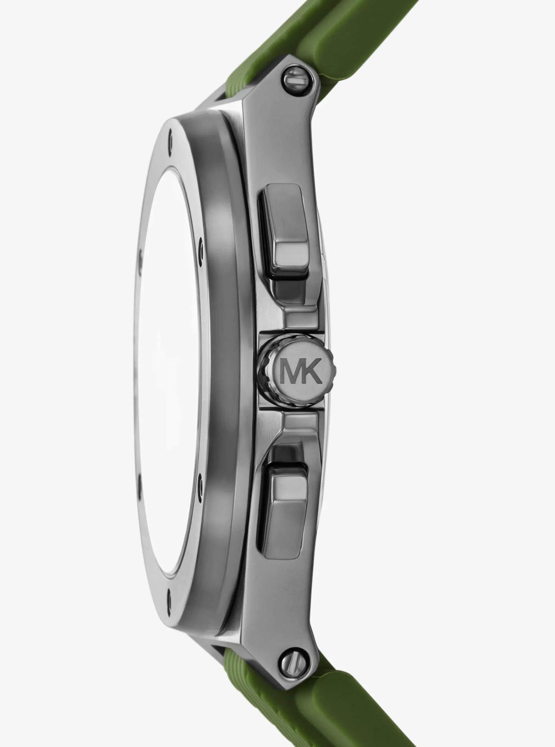 Michael Kors Oversized Lennox Gunmetal-Tone and Silicone Watch - Preorder