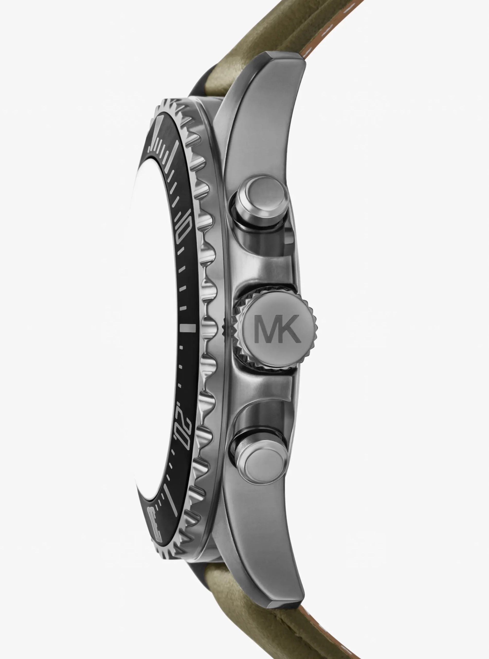 Michael Kors Oversized Everest Gunmetal-Tone and Leather Watch - Preorder