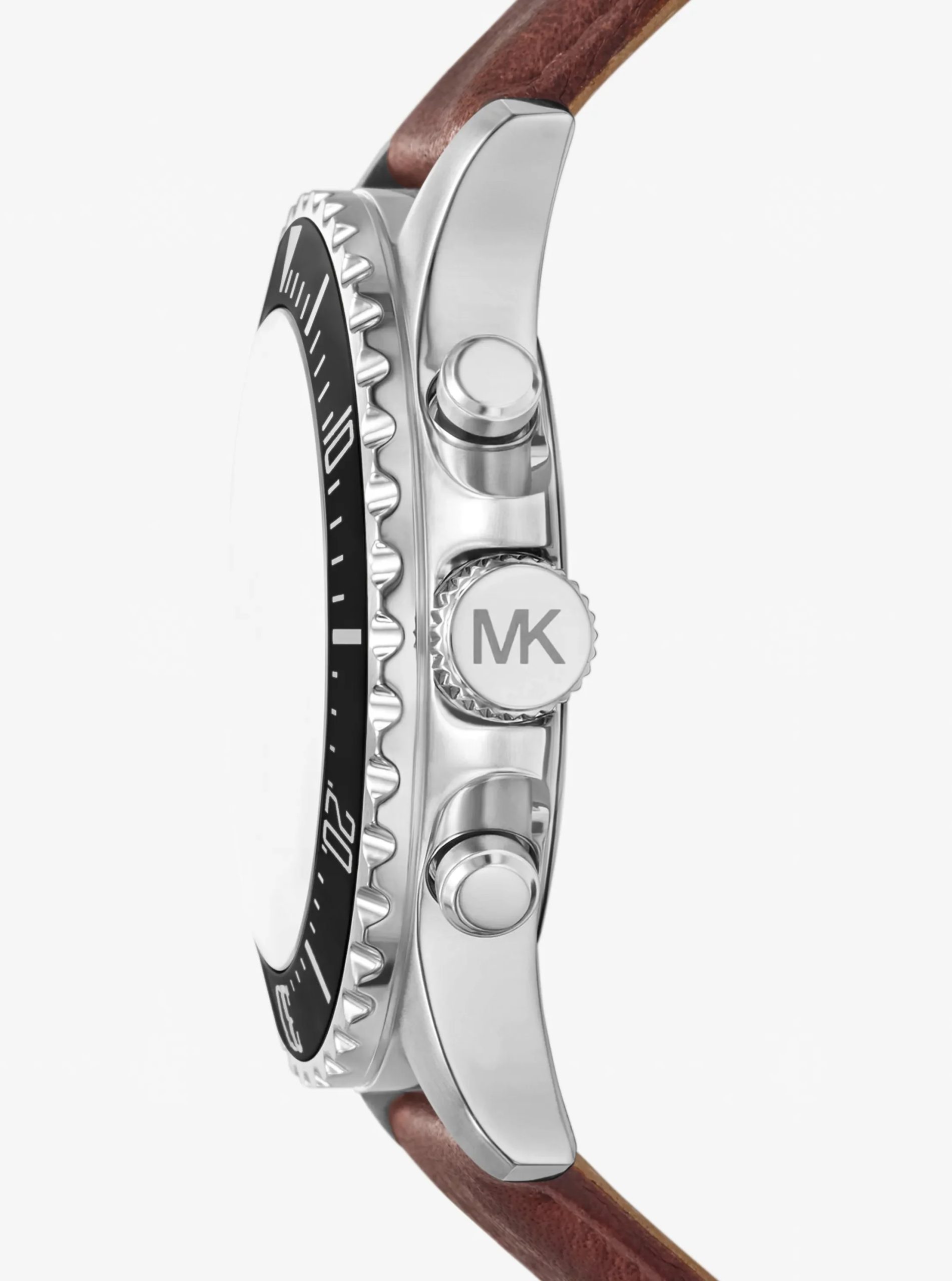Michael Kors Oversized Everest Silver-Tone and Leather Watch - Preorder