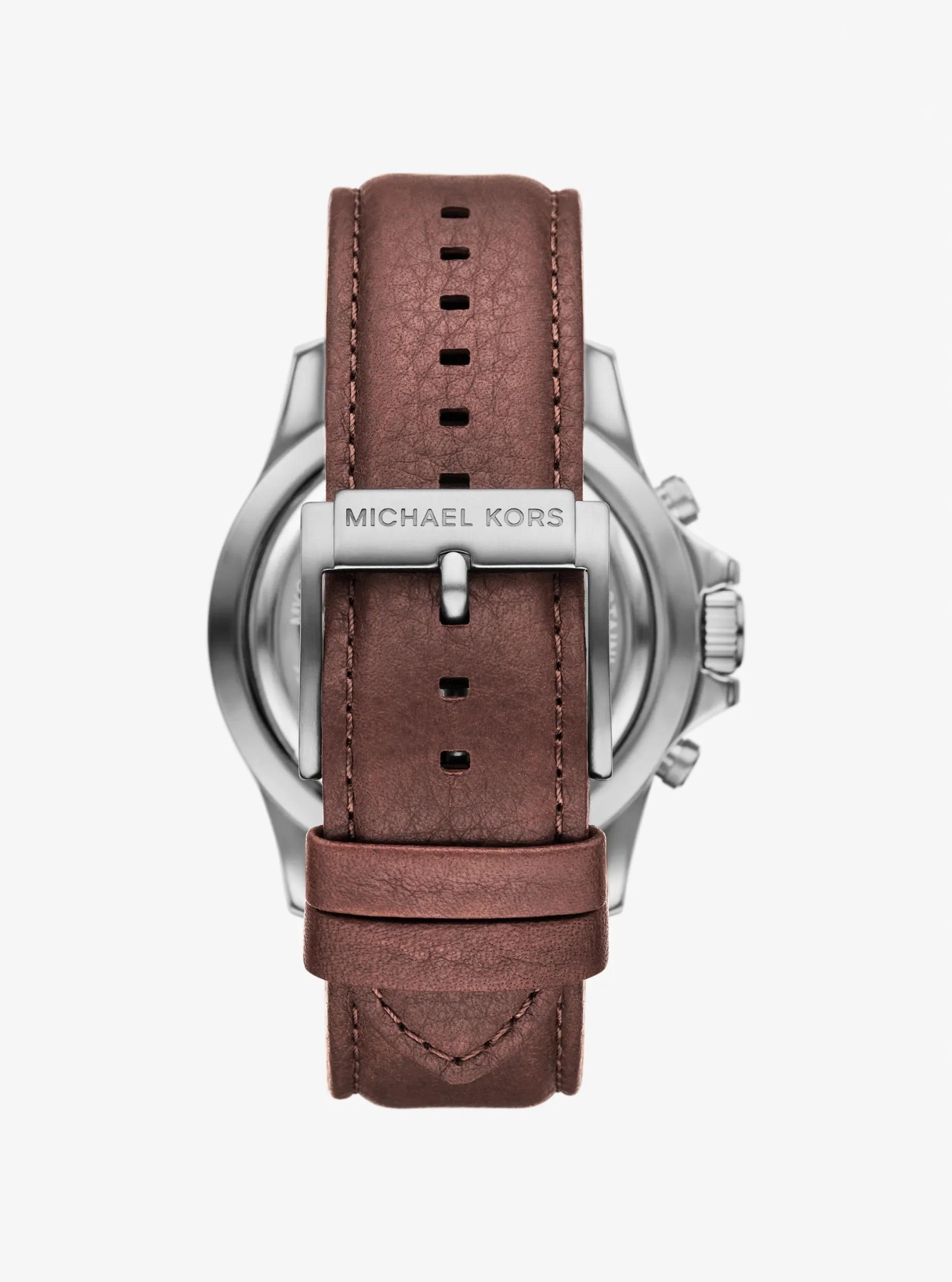 Michael Kors Oversized Everest Silver-Tone and Leather Watch - Preorder