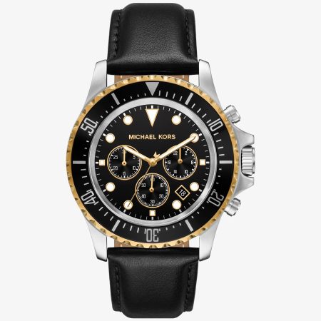 Michael Kors Oversized Everest Silver-Tone and Leather Watch - Preorder — Two Tone