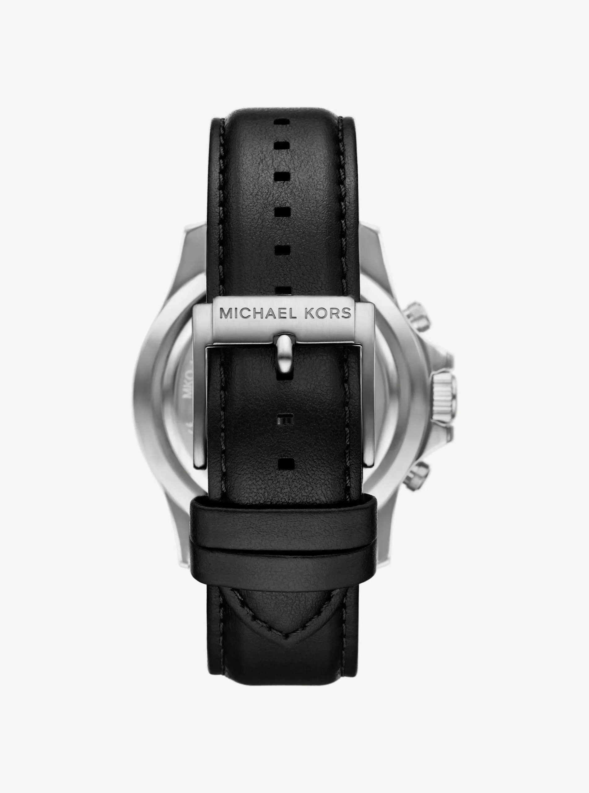 Michael Kors Oversized Everest Silver-Tone and Leather Watch - Preorder