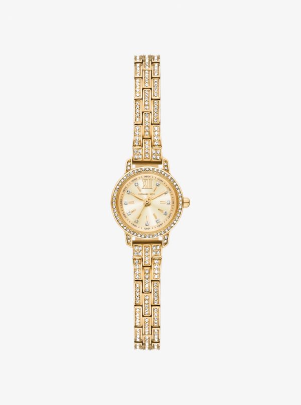 Michael Kors Micro Melissa Pavé Gold-Tone Watch - Preorder