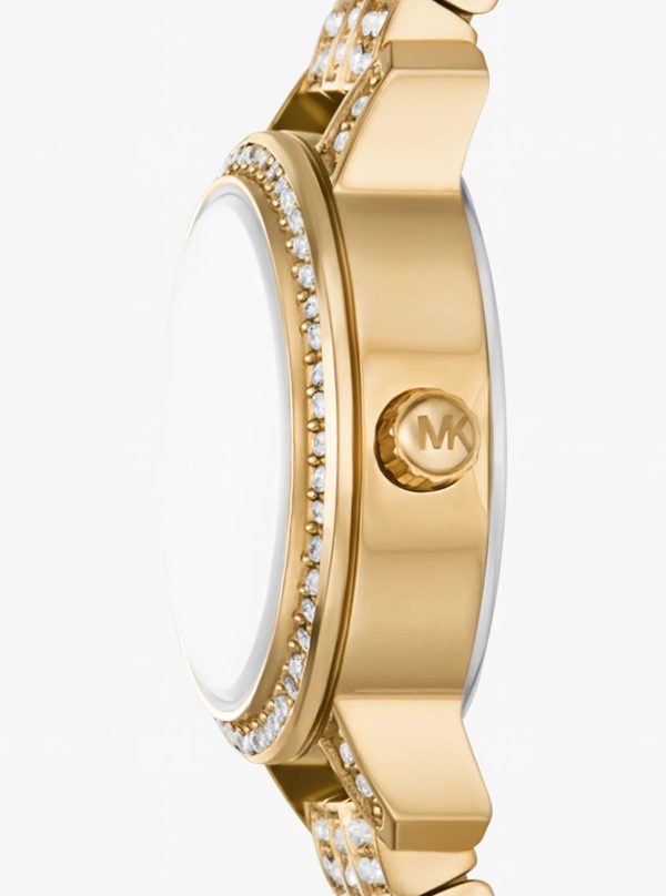 Michael Kors Micro Melissa Pavé Gold-Tone Watch - Preorder