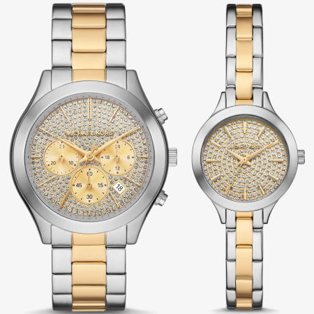 Michael Kors Aspyn His and Hers Pavé Two-Tone Watch Set - Preorder — Two Tone