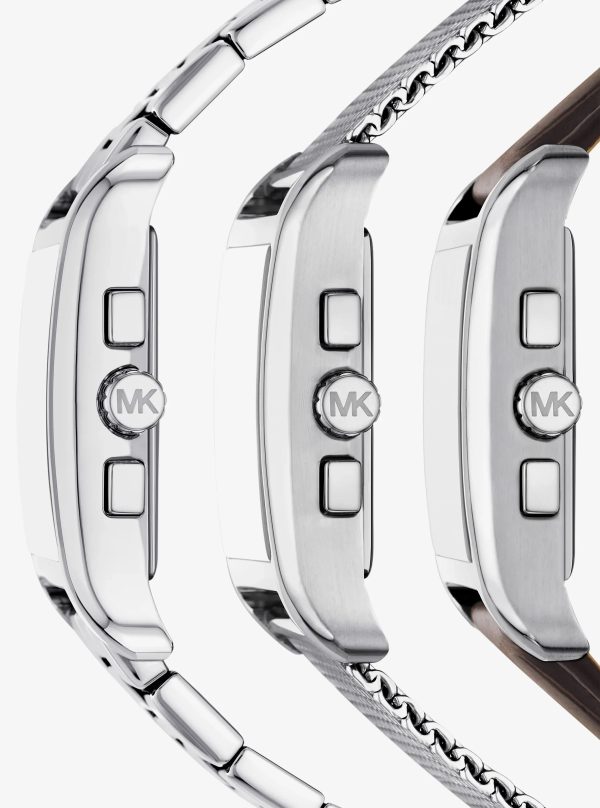 Michael Kors Monroe Silver-Tone Watch Strap Set - Preorder