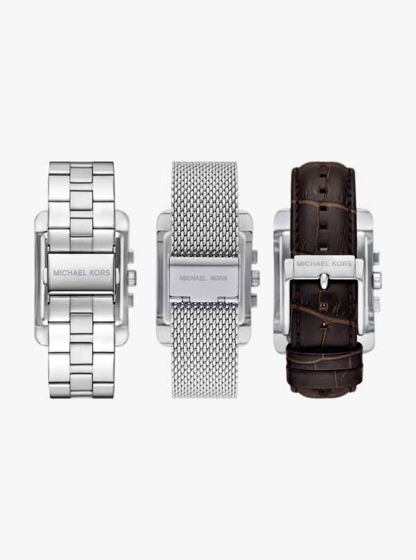 Michael Kors Monroe Silver-Tone Watch Strap Set - Preorder