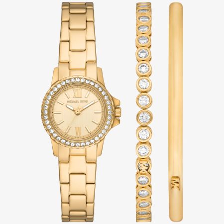 Michael Kors Petite Everest Gold-Tone Watch and Pavé Bangle Jewelry Gift Set - Preorder — Gold