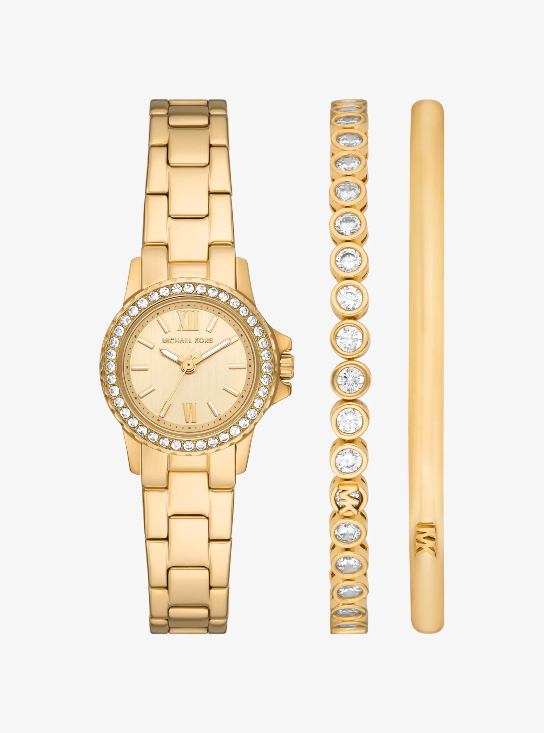 Michael Kors Petite Everest Gold-Tone Watch and Pavé Bangle Jewelry Gift Set - Preorder