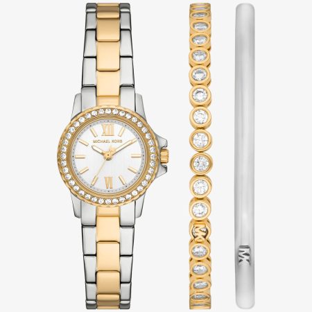 Michael Kors Petite Everest Two-Tone Watch and Pavé Bangle Jewelry Gift Set - Preorder — Two Tone