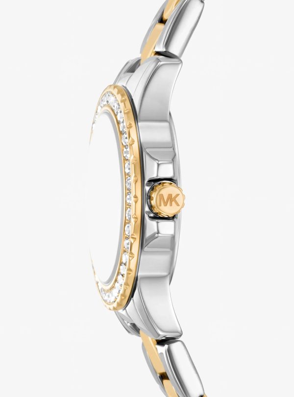 Michael Kors Petite Everest Two-Tone Watch and Pavé Bangle Jewelry Gift Set - Preorder