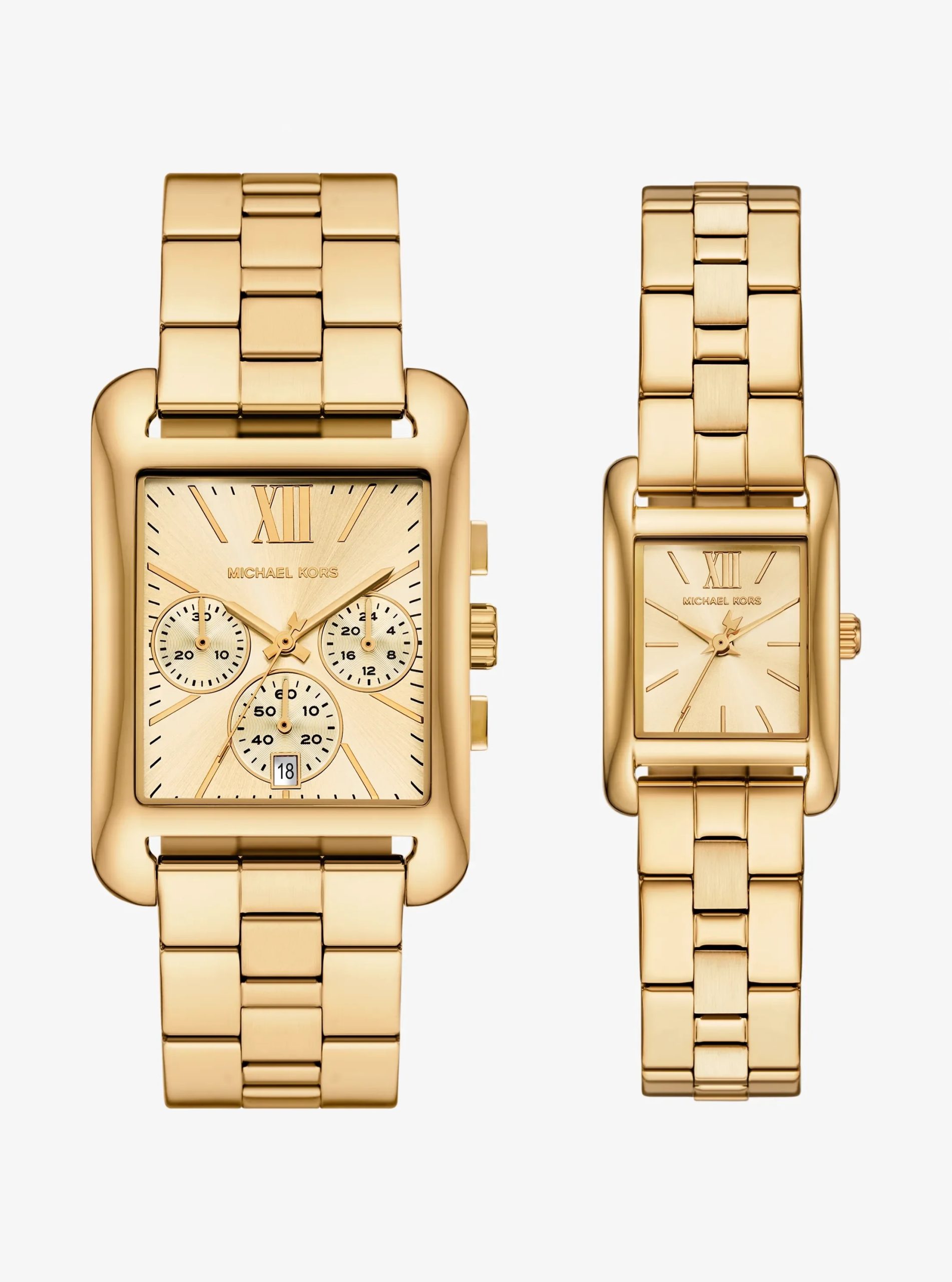 Michael Kors Monroe His and Hers Gold-Tone Watch Set - Preorder