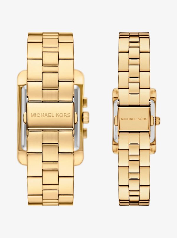 Michael Kors Monroe His and Hers Gold-Tone Watch Set - Preorder