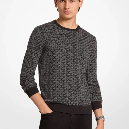 Michael Kors Signature Logo Cotton Sweater - Preorder — Black