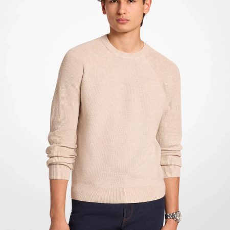 Michael Kors Wool Blend Crewneck Sweater - Preorder — Lt Cream Mlg