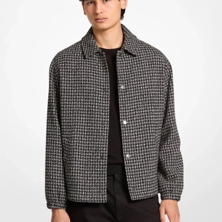 Michael Kors Houndstooth Jacquard Jacket - Preorder — Black