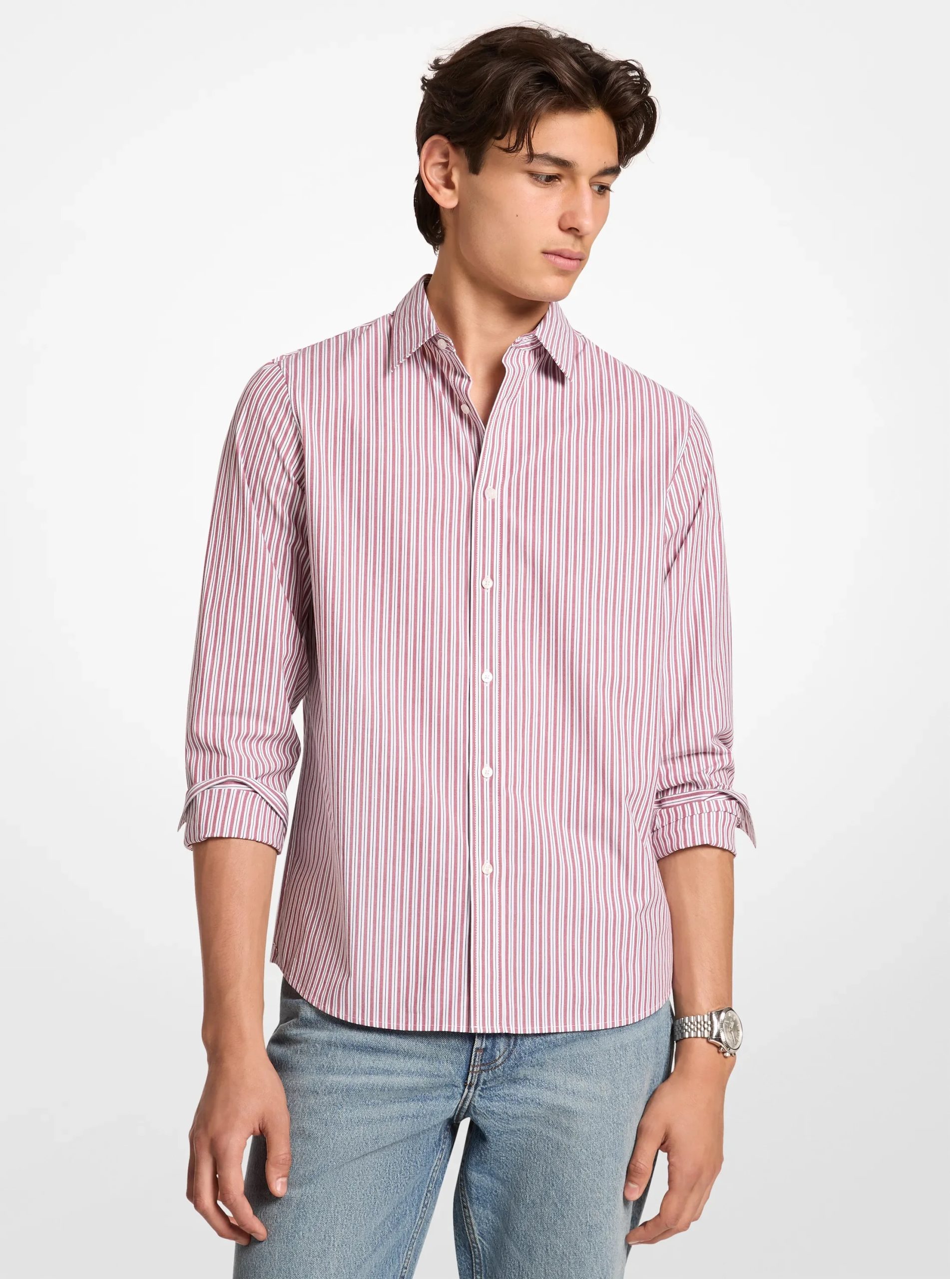 Michael Kors Striped Stretch Cotton Shirt - Preorder