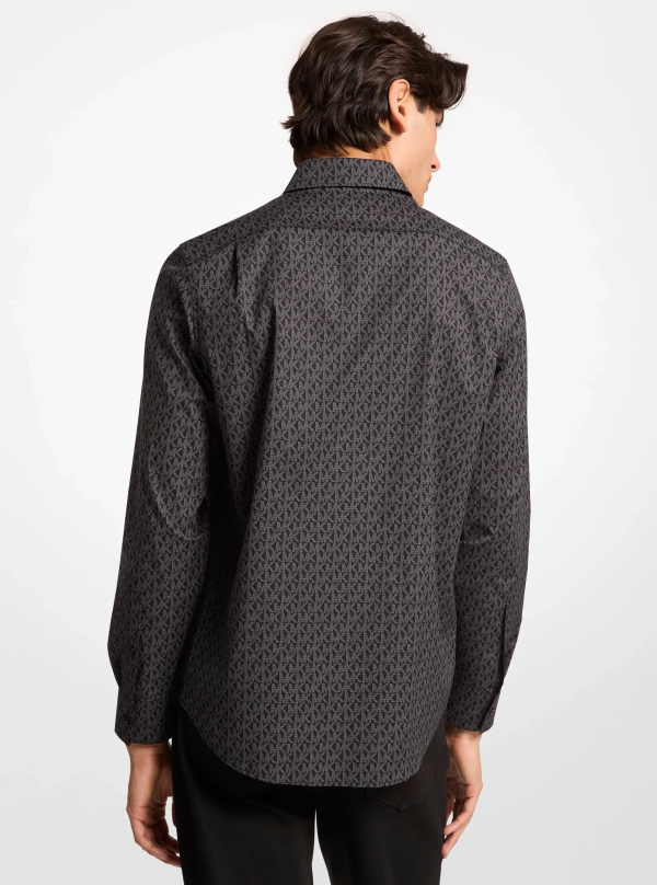 Michael Kors Signature Logo Print Stretch Cotton Shirt - Preorder