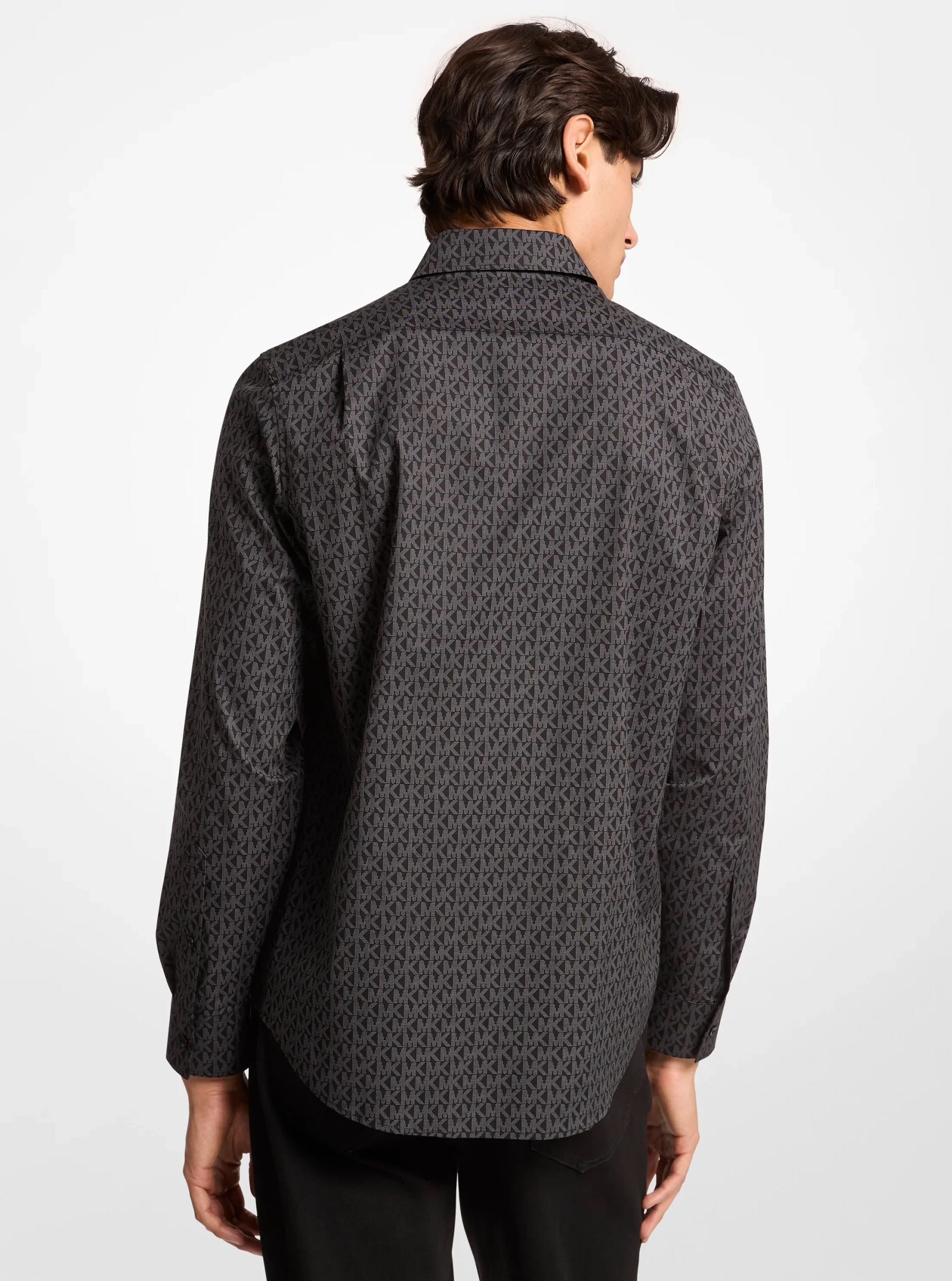 Michael Kors Signature Logo Print Stretch Cotton Shirt - Preorder