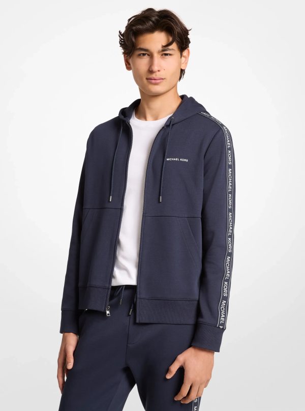 Michael Kors Logo Tape Cotton Blend Zip-Up Hoodie - Preorder