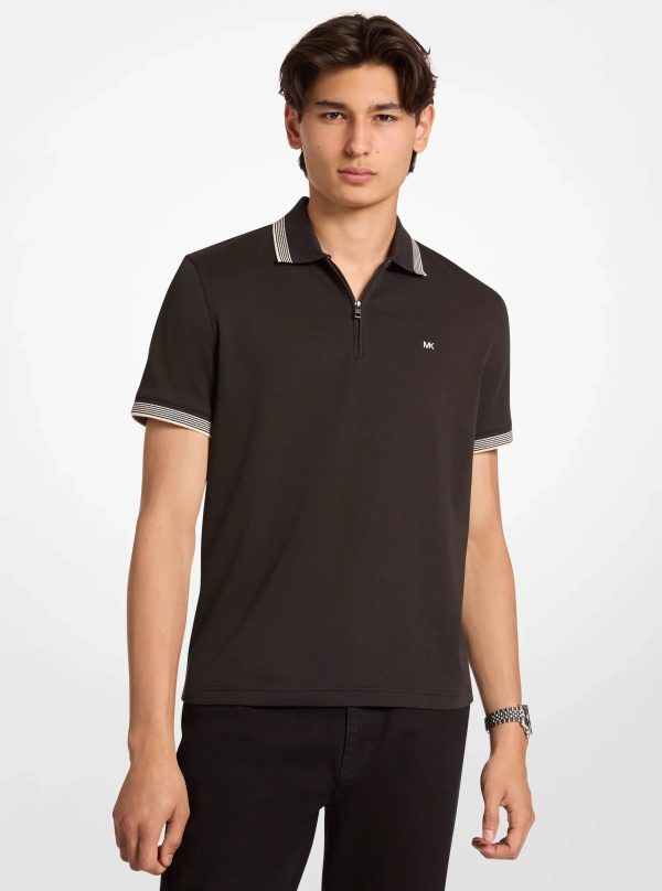 Michael Kors Cotton Zip-Up Polo Shirt - Preorder
