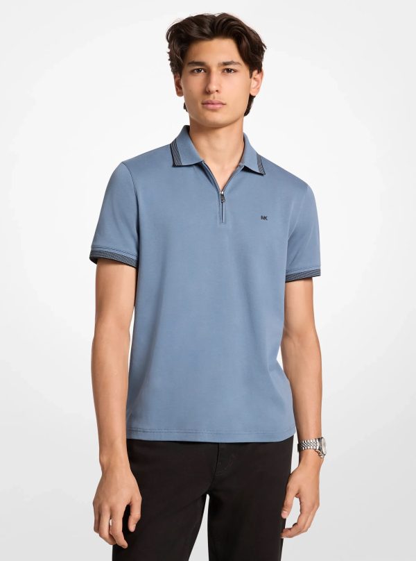 Michael Kors Cotton Zip-Up Polo Shirt - Preorder