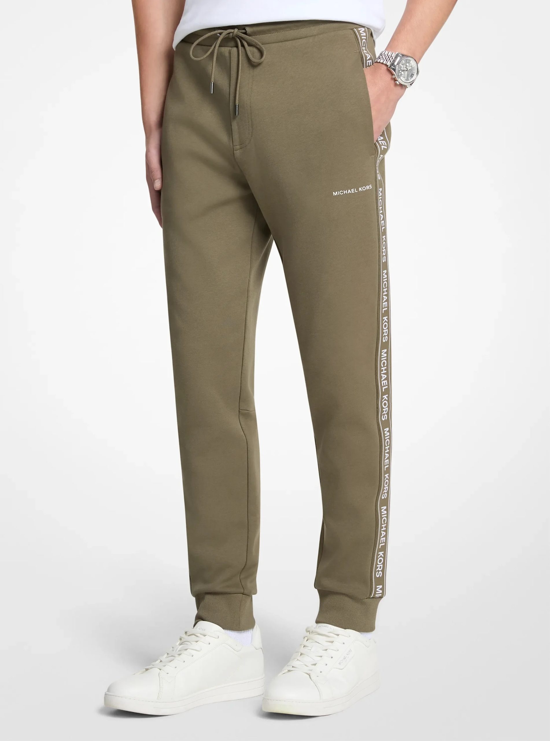 Michael Kors Logo Tape Cotton Blend Joggers - Preorder - Image 3