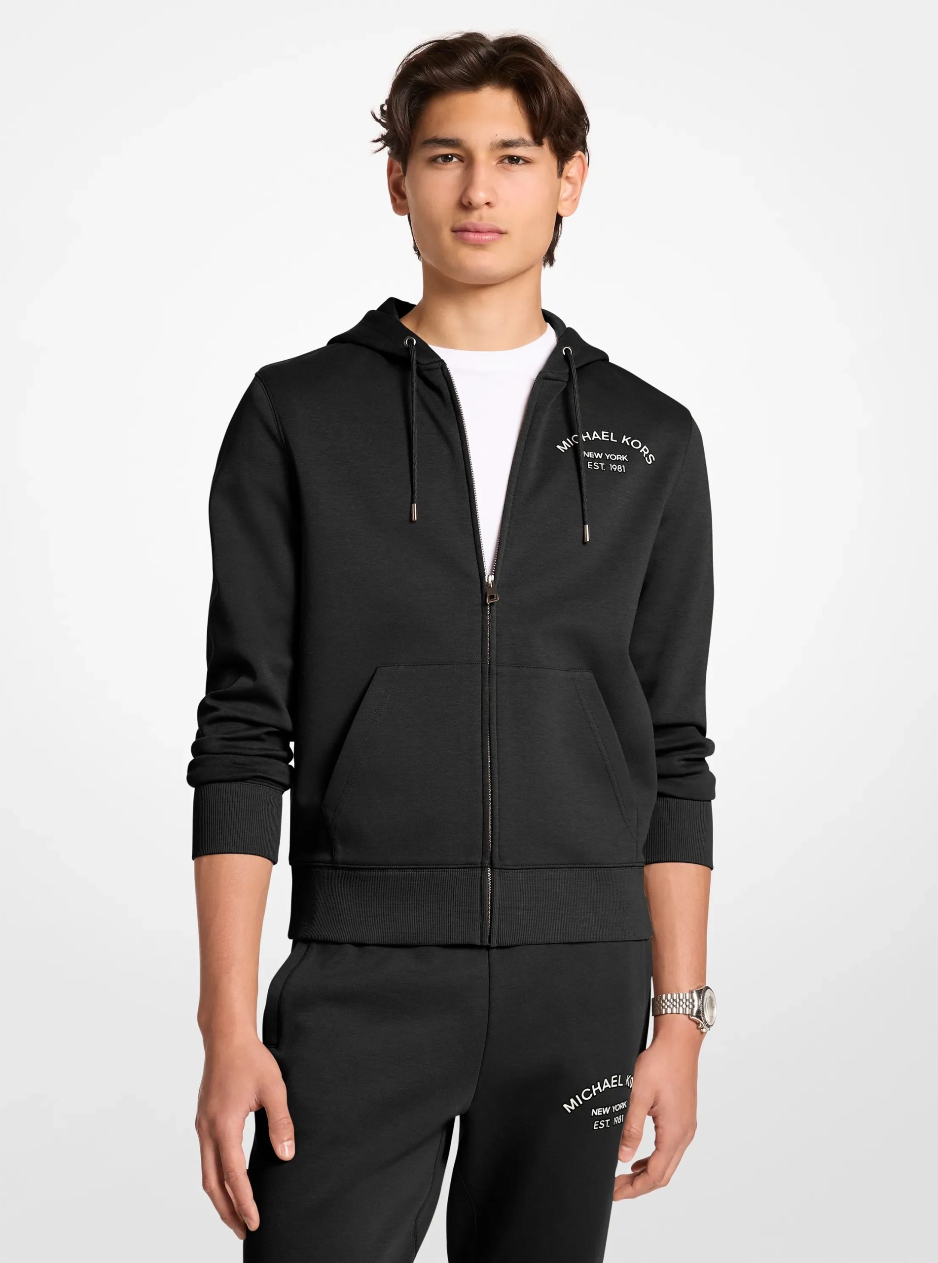 Michael Kors Logo Cotton Blend Zip-Up Hoodie - Preorder