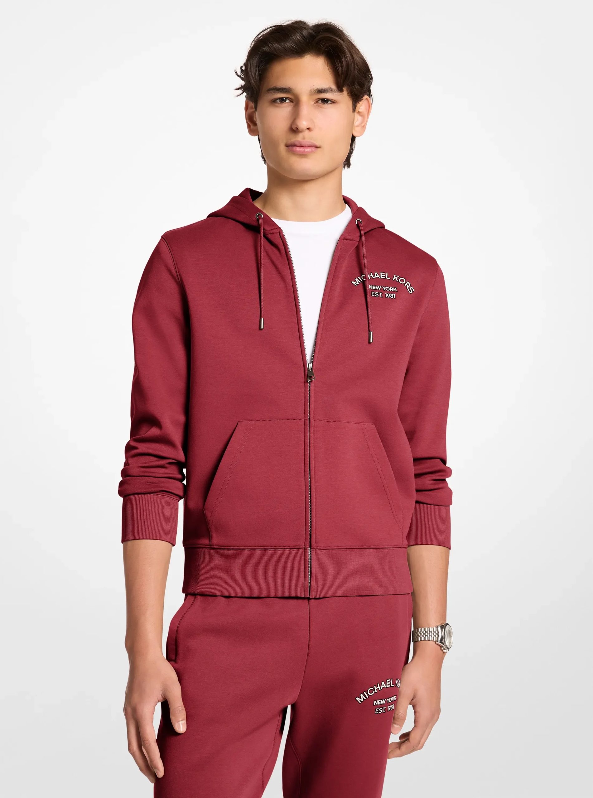 Michael Kors Logo Cotton Blend Zip-Up Hoodie - Preorder