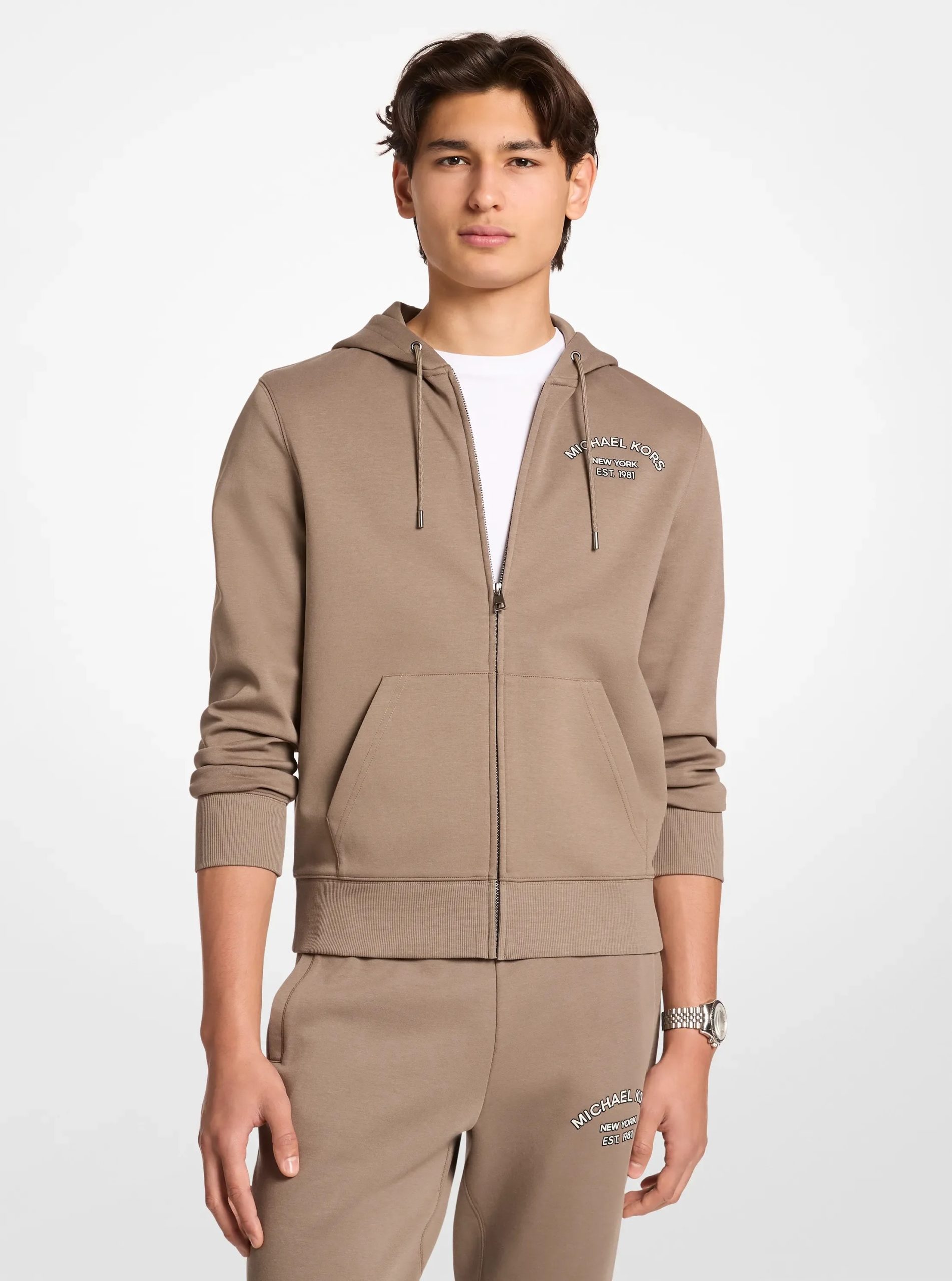Michael Kors Logo Cotton Blend Zip-Up Hoodie - Preorder