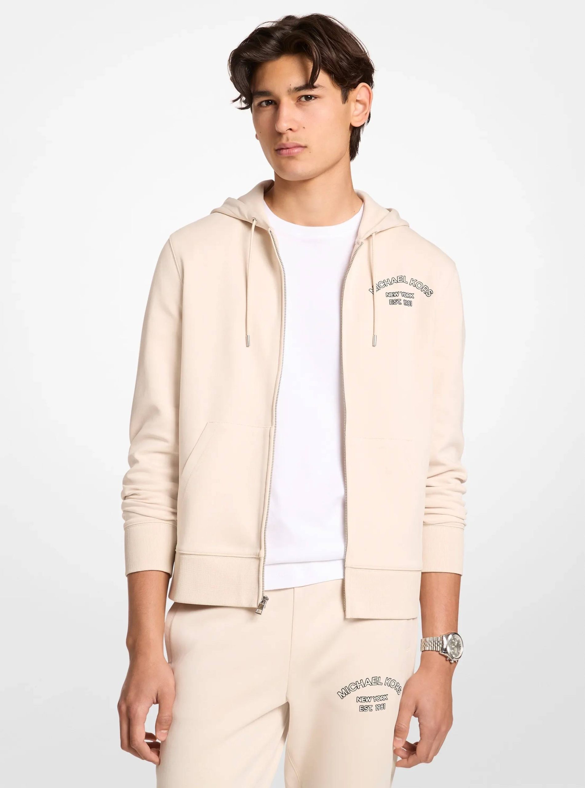 Michael Kors Logo Cotton Blend Zip-Up Hoodie - Preorder