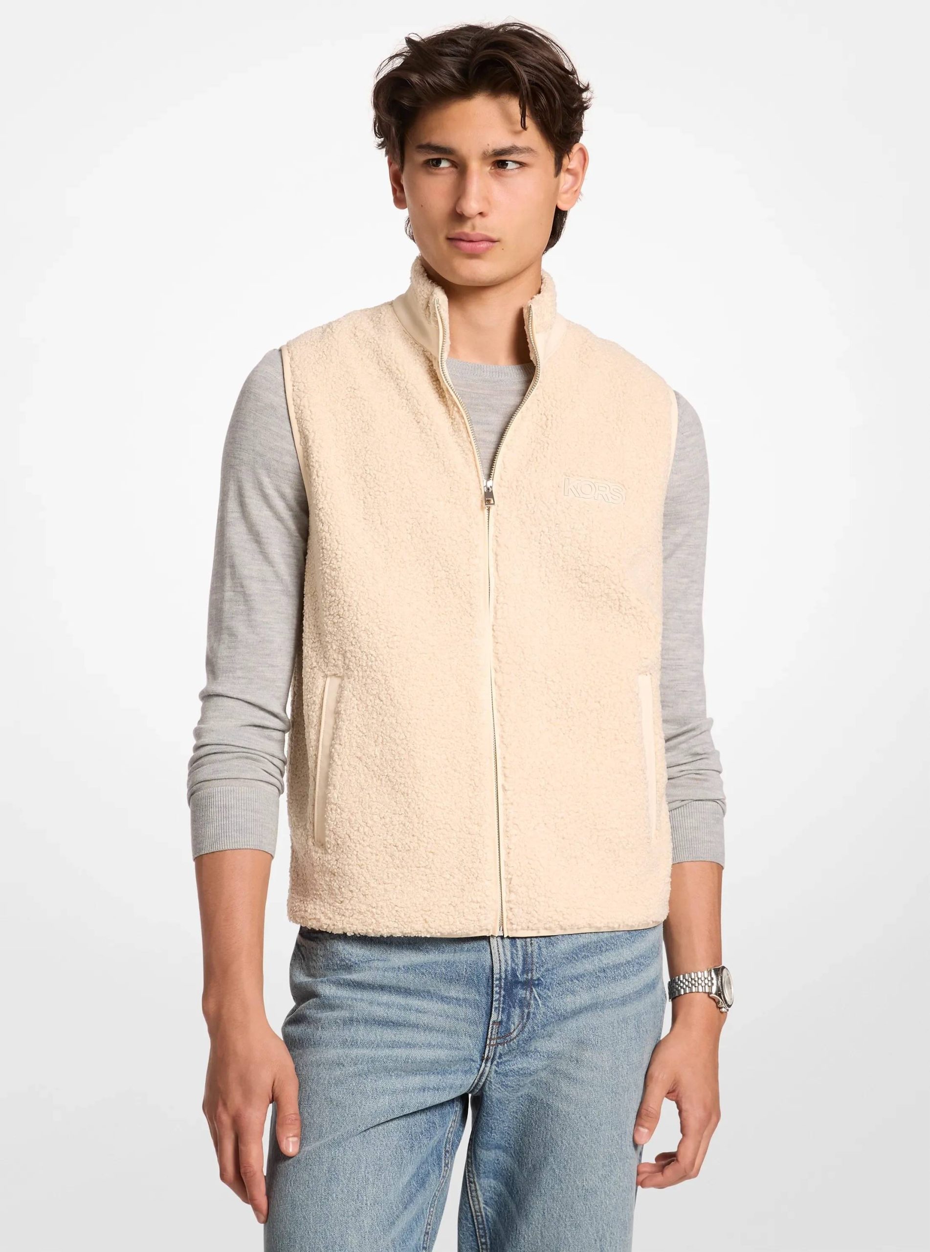 Michael Kors Sherpa Zip-Up Vest - Preorder