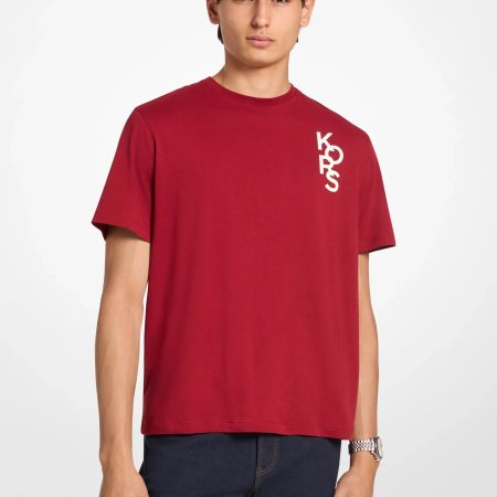 Michael Kors Graphic Logo Cotton Jersey T-Shirt - Preorder — Maroon