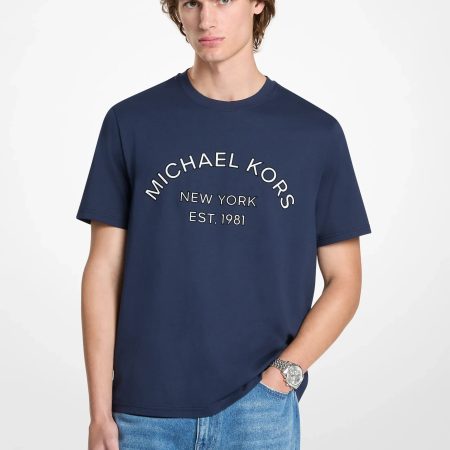 Michael Kors Graphic Logo Cotton Jersey T-Shirt - Preorder — Midnight