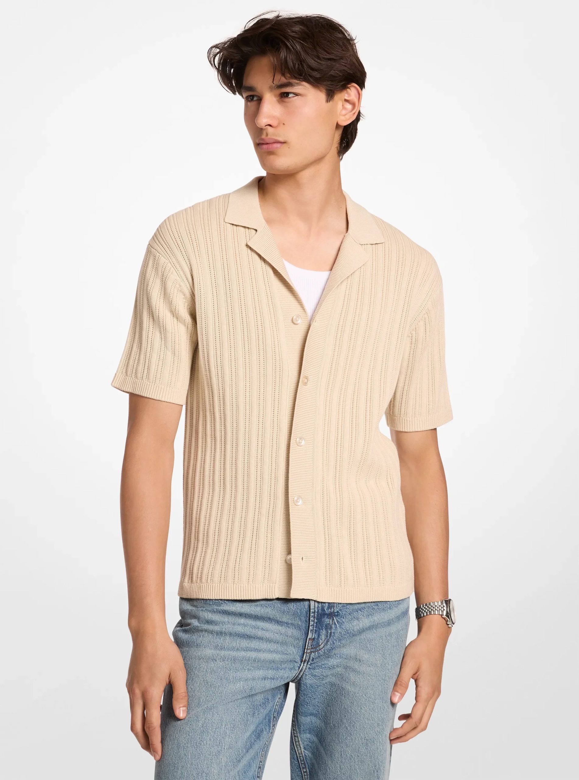 Michael Kors Textured Knit Polo Shirt - Preorder